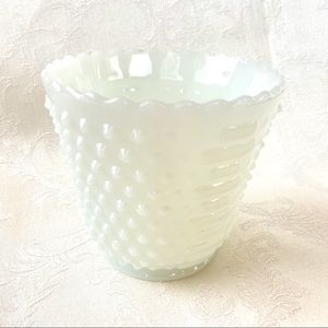 Charming Vintage White Milk Glass Vase Container